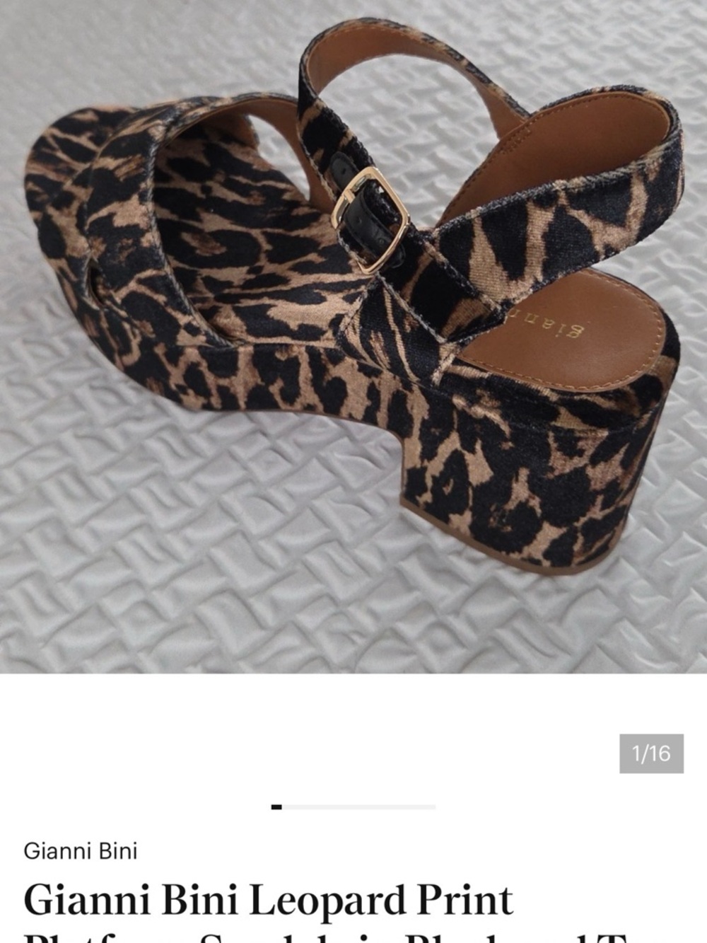 Gianni Bini Leopard-Print Platform Sandals - Black & Tan
